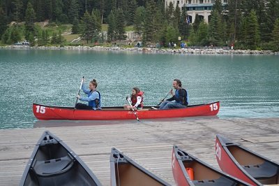 canoeing in banff