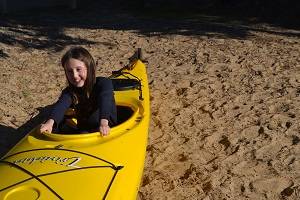 child in a kayak