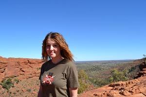 teen walking kings canyon rim wal