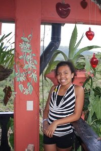 Girl at restaurant in Botanical Gardens Puerto Vallarta