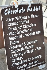 chocolate addict sign