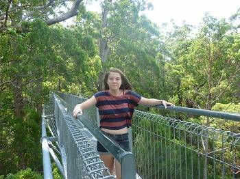 teenager on the treetop walk , denmark australi